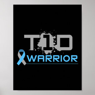 Diabetes - Roligt Typ 1 Medvetenhet om diabetes T1 Poster