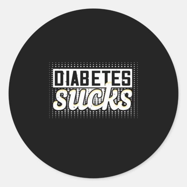 Diabetes Sucks Runt Klistermärke (Framsida)