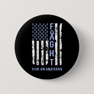 Diabetes T1d Awareness Month Fight Flagga Blue Rib Knapp
