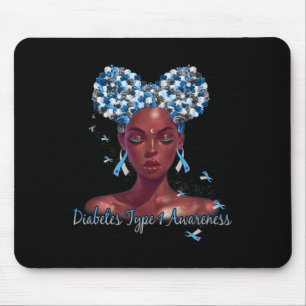 Diabetes Typ 1 Awareness Blue and Grått Ribbon Gir Musmatta