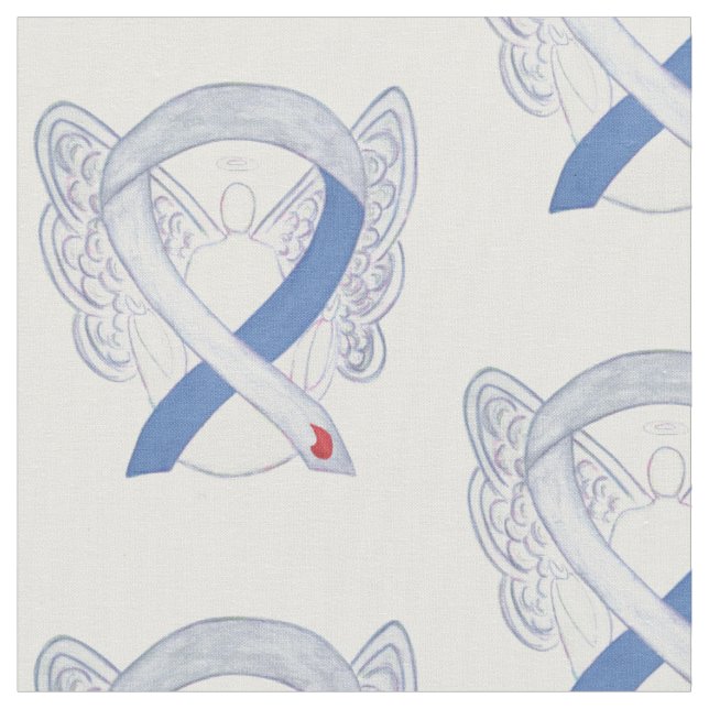 Diabetes Typ 1 Awareness Ribbon Angel Fabric Tyg (Närbild)