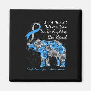 Diabetes Typ 1 Awareness Solros Elephant Be Ki Magnet
