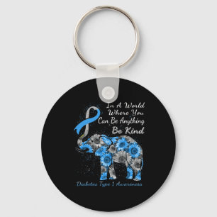 Diabetes Typ 1 Awareness Solros Elephant Be Ki Nyckelring