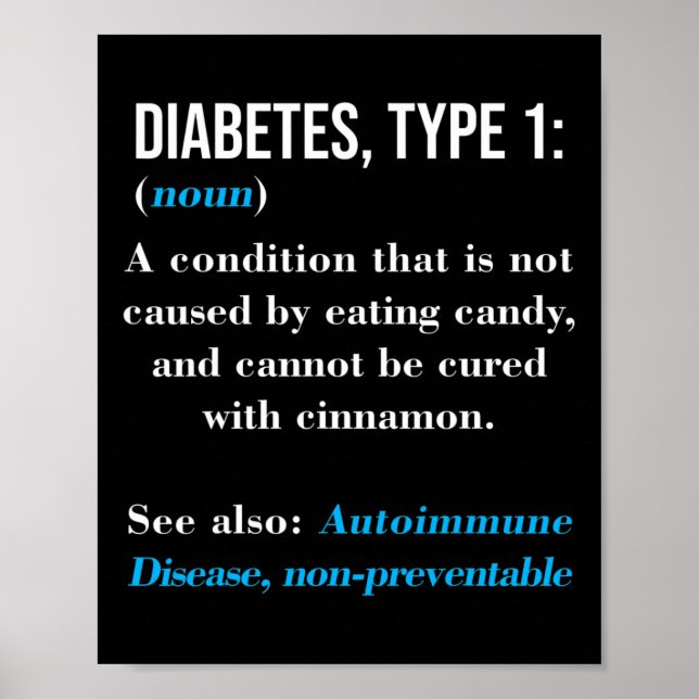 Diabetes Typ 1 Definition Autoimmunsjukdom Poster (Framsidan)