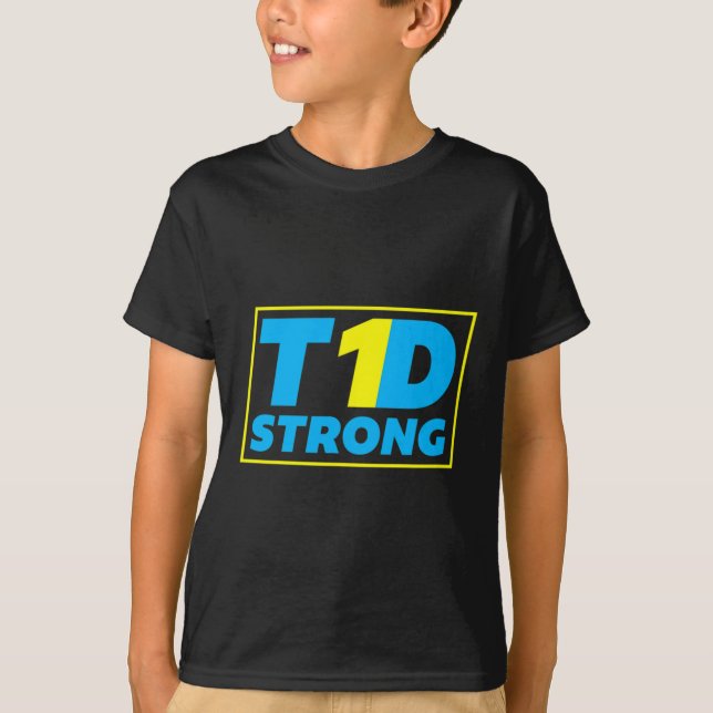Diabetes typ 1 Stark medvetenhet T Shirt (Framsida)