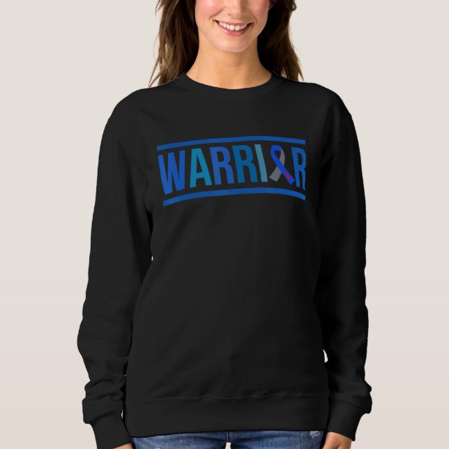 Diabetes Warrior Blue Grått Ribbon Diabetes Awaren T Shirt (Framsida)