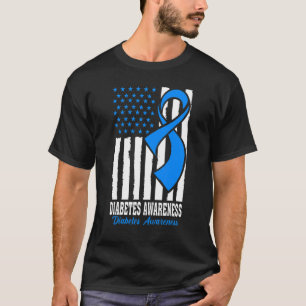 Diabetes Warrior Blue Ribbon T1D Typ 1 diabetes A T Shirt