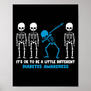 Diabetes Warrior Mamma-medvetandet Gift det är oke Poster