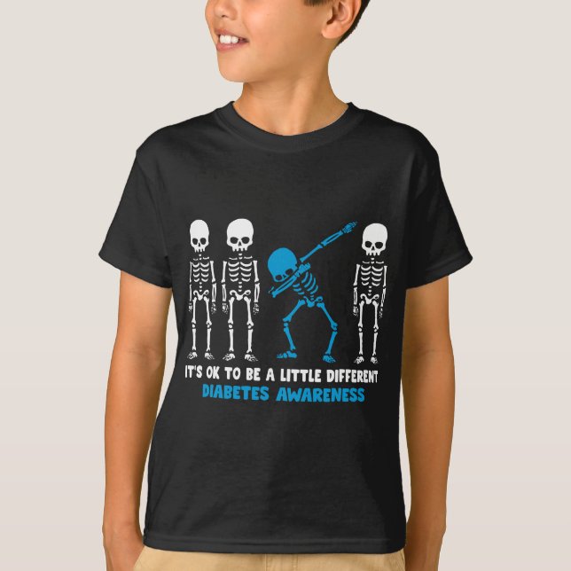 Diabetes Warrior Mamma-medvetandet Gift det är oke T Shirt (Framsida)