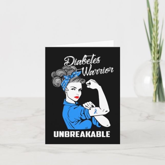 Diabetes Warrior Obrytable Diabetes Awareness G Kort (Framsida)