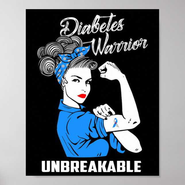 Diabetes Warrior Obrytable Diabetes Awareness G Poster (Framsidan)