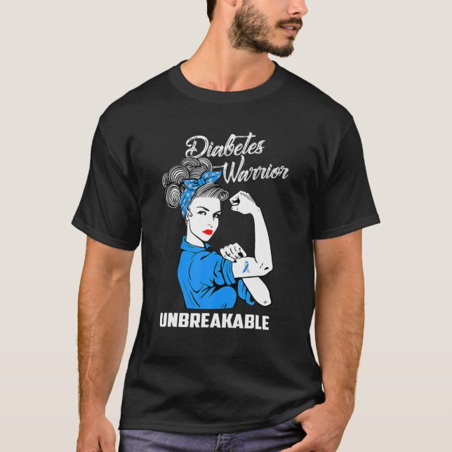 Diabetes Warrior Obrytable Diabetes Awareness Gi T Shirt (Framsida)