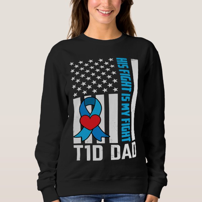Diabetes Warrior T1D Dad American Flag Diabetes Aw T Shirt (Framsida)