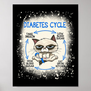 Diabetescykler Diabetes Awareness Roligt Kat Poster