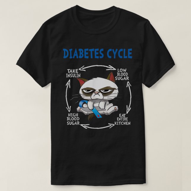 Diabetescykler Medvetenhet T Shirt (Design framsida)