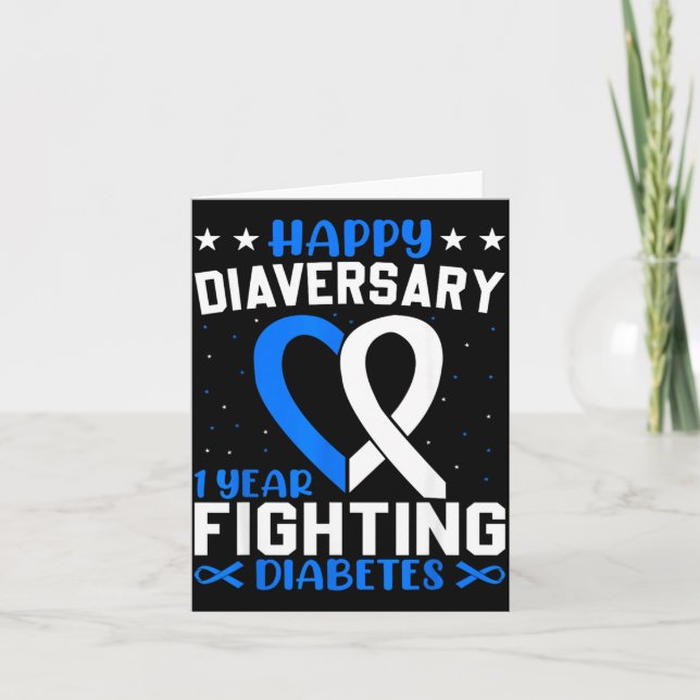 Diabeteskrigare - Glad Diaversary Diabetes Kort (Framsida)