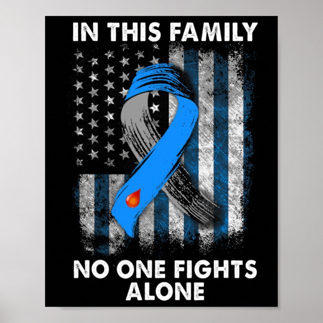 Diabetesmedvetande av typ 1 T1D USA flagga Gi Poster (Framsidan)