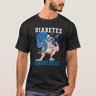 Diabetesmedvetande Blue Kids Småbarn Trex rex Dino T Shirt