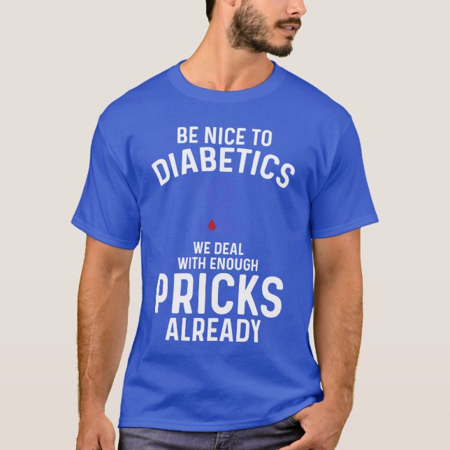 Diabetesmedvetande Diabetes Typ 1 Diabetesvänner T Shirt (Framsida)