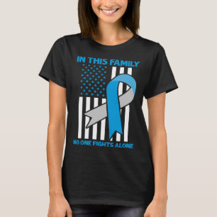 Diabetesmedvetande Familj USA flagga Blue Ribbon D T Shirt