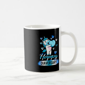 Diabetesmedvetande Lycklig Diaversary Unicorn Cute Kaffemugg