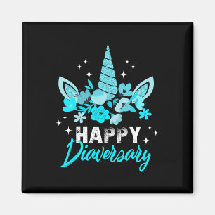 Diabetesmedvetande Lycklig Diaversary Unicorn Cute Magnet