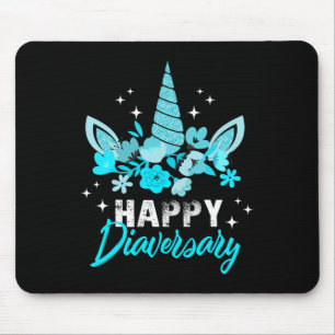 Diabetesmedvetande Lycklig Diaversary Unicorn Cute Musmatta