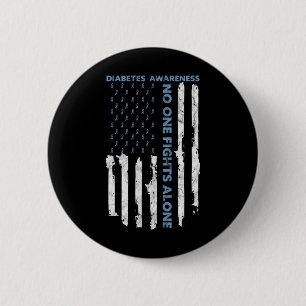 Diabetesmedvetande Månad Amerikansk Flagga Warrior Knapp