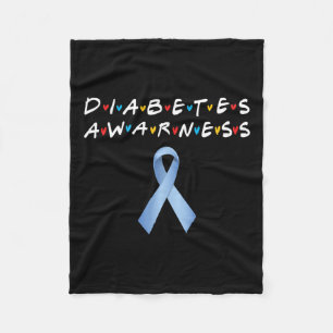 Diabetesmedvetande Månad Blue - Ribbon Diabetic Ap Fleecefilt
