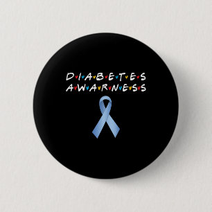 Diabetesmedvetande Månad Blue - Ribbon Diabetic Ap Knapp