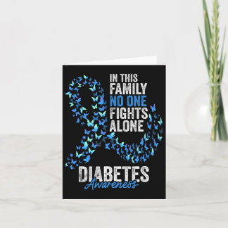 Diabetesmedvetande Månad Butterflies Blue Ribbon Kort