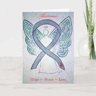 Diabetesmedvetande Ribbon Angel-hälsningskort Helgkort