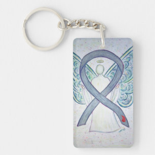 Diabetesmedvetande Ribbon Angel Nyckelring