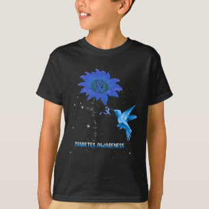Diabetesmedvetande Solros Älskare Hummingbird Rib T Shirt