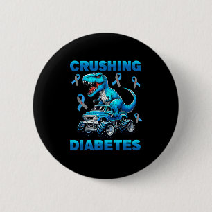 Diabetesmedvetande T1d Dinosaur Monster T Knapp