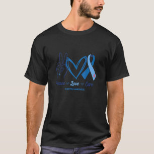 Diabetesmedvetande T1d Kärlek Peace Care Diabetic T Shirt