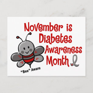 Diabetesmedvetandemånad Bee 1.3 Vykort
