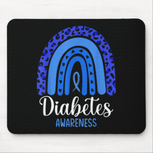Diabetesmedvetenhet Regnbåge Blue Ribbon Fight T1 Musmatta