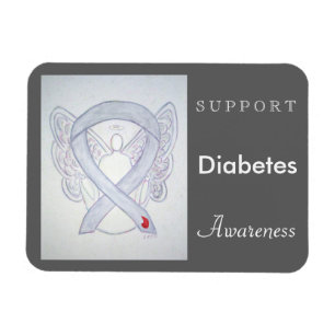 Diabetesmedvetenhet Ribbon Angel Anpassningsbar Ma Magnet