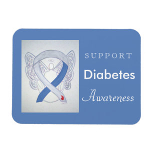 Diabetesmedvetenhet Ribbon Angel Anpassningsbar Ma Magnet