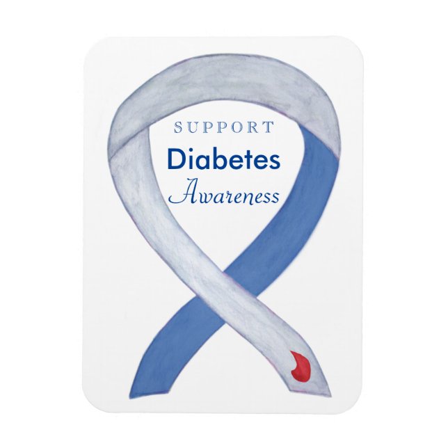 Diabetesmedvetenhet Ribbon Art Anpassningsbar Frid Magnet (Vertikal)