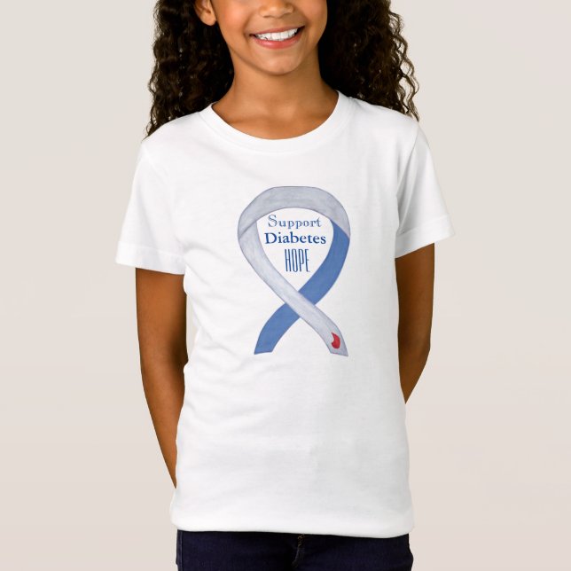 Diabetesmedvetenhet Ribbon Art Anpassningsbar T-Sh T Shirt (Framsida)