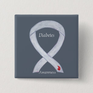 Diabetesmedvetenhet Ribbon Customized Art Pin Knapp