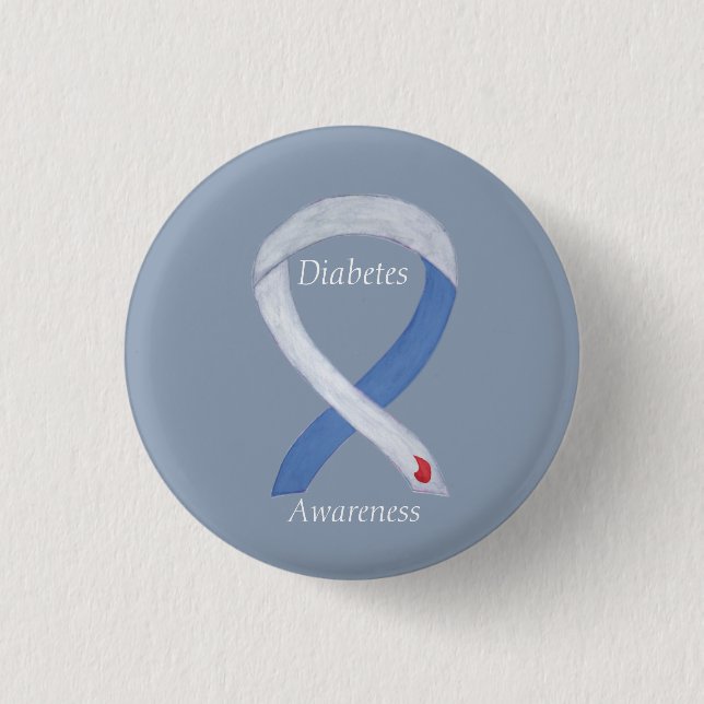 Diabetesmedvetenhet Ribbon Customized Art Pin Knapp (Framsida)
