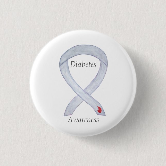 Diabetesmedvetenhet Ribbon Customized Art Pin Knapp (Framsida)