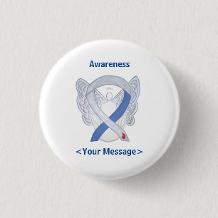 Diabetesmedvetenhet Ribbon IDDM Angel Pin Knapp