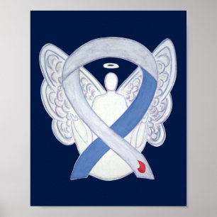 Diabetesmedvetenhet Ribbon IDDM Angel Poster Skriv