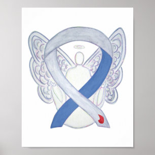 Diabetesmedvetenhet Ribbon IDDM Angel Poster Skriv