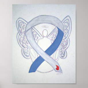 Diabetesmedvetenhet Ribbon IDDM Angel Poster Skriv