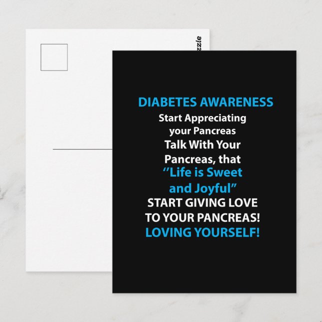 Diabetesmedvetenhet Vykort (Fram/baksida)